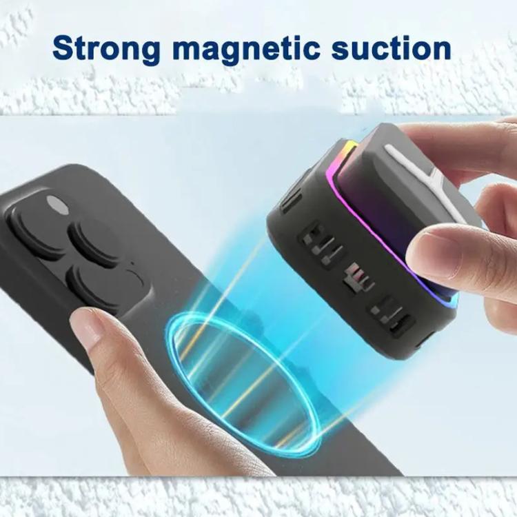 SR03 Wireless Magnetic Phone Cooler With LED Light Overclocking Semiconductor Cooling(White) - B5