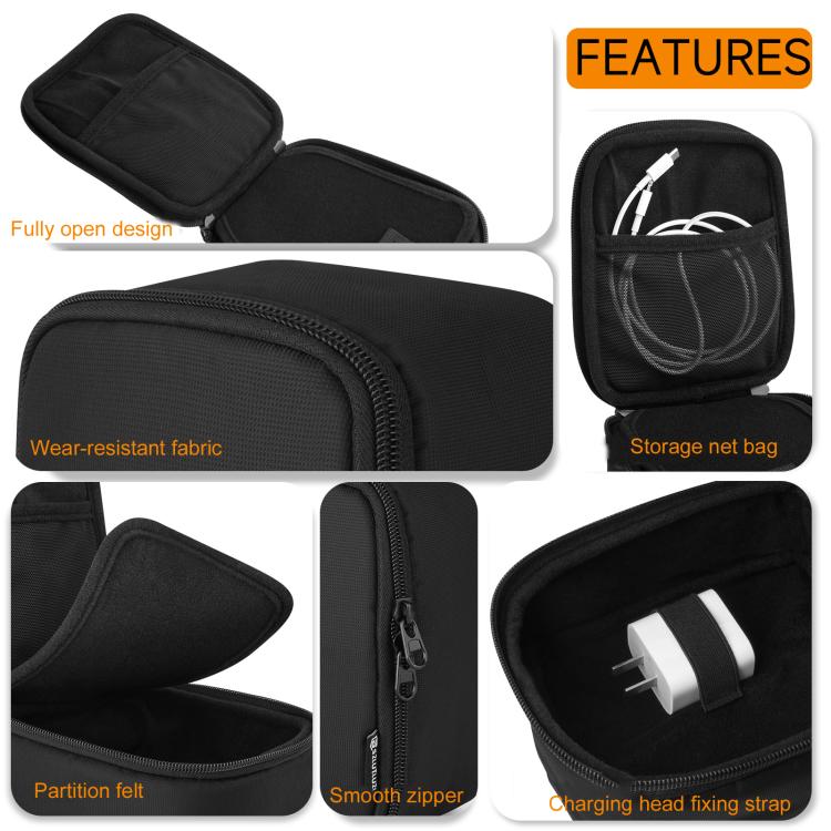 Multifunctional Wireless Charger Portable Storage Bag(Black)