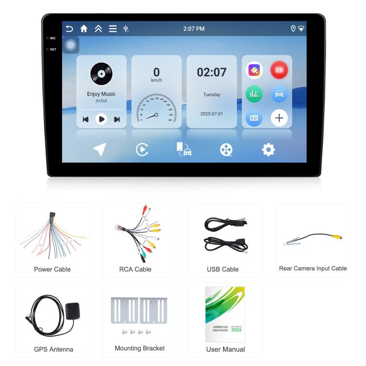 9 inch 4+64G Universal Android 15 Central Control Large Screen Car ...