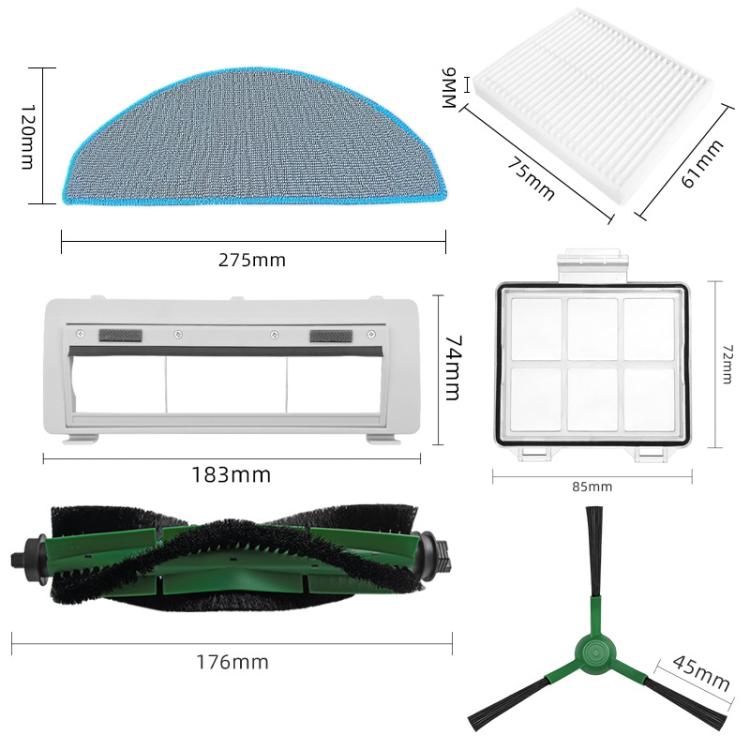 Kit Accessori Di Ricambio Per IRobot Roomba Combo Essential – Y0112/Y0110/Y0140 – Spazzole, Filtri, Panni E Sacchetti - 6