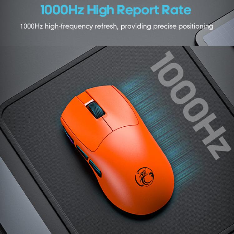 Souris de jeu iMICE G900 6 touches 12 800 DPI, rechargeable, sans fil, Tri-Ode (blanche) - B2