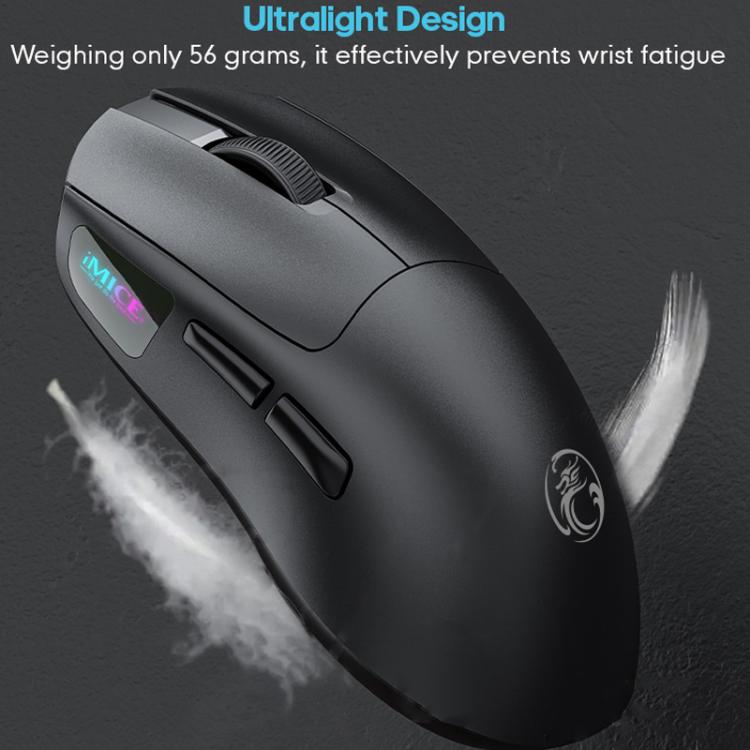 Souris de jeu iMICE G900 6 touches 12 800 DPI, rechargeable, sans fil, Tri-Ode (blanche) - B5