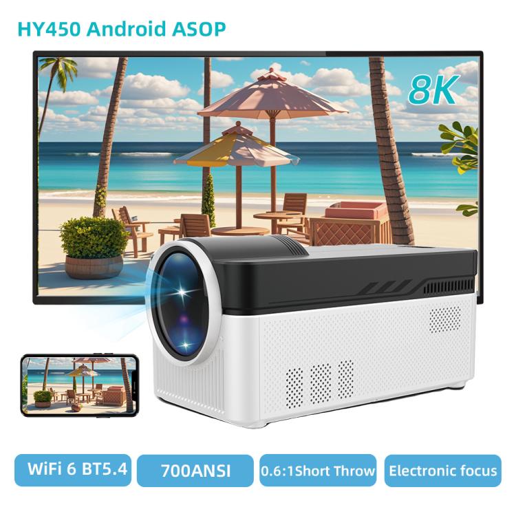 8K Home Theater Portable Android Projector With Smart Decoder(US Plug)