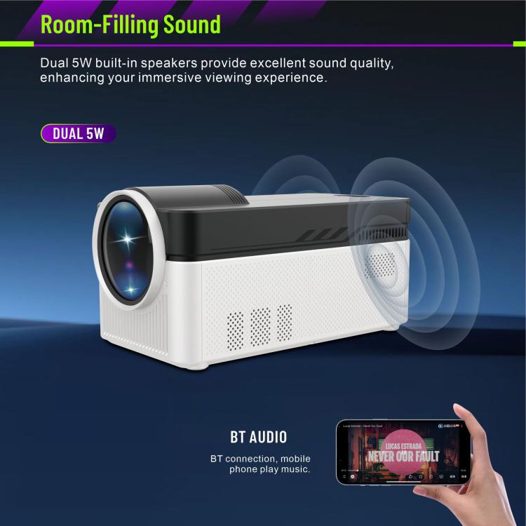8K Home Theater Portable Android Projector With Smart Decoder(US Plug)