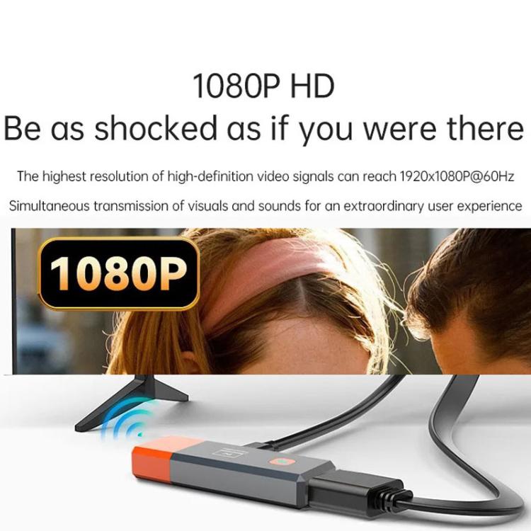HDMI Wireless Transmitter 50M Signal Extension 1080P WIFI Computer Wireless Casting Same Screen, Transmitter + Receiver(Orange) - B2