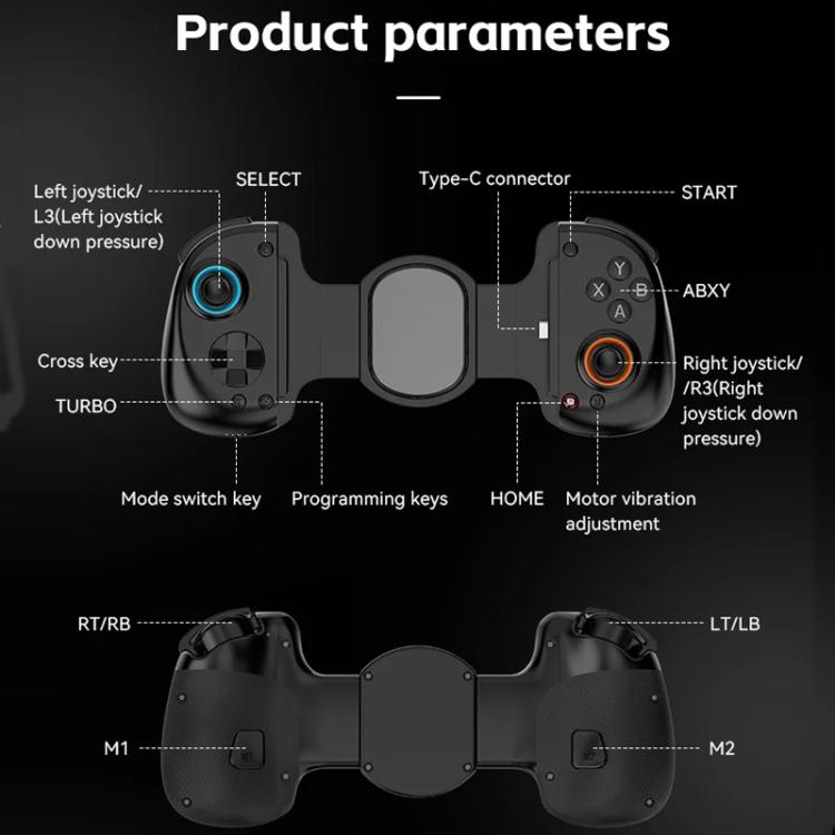 D8+ Wired & Wireless Telescopic Game Controller Foldable USB-C, Hall ...