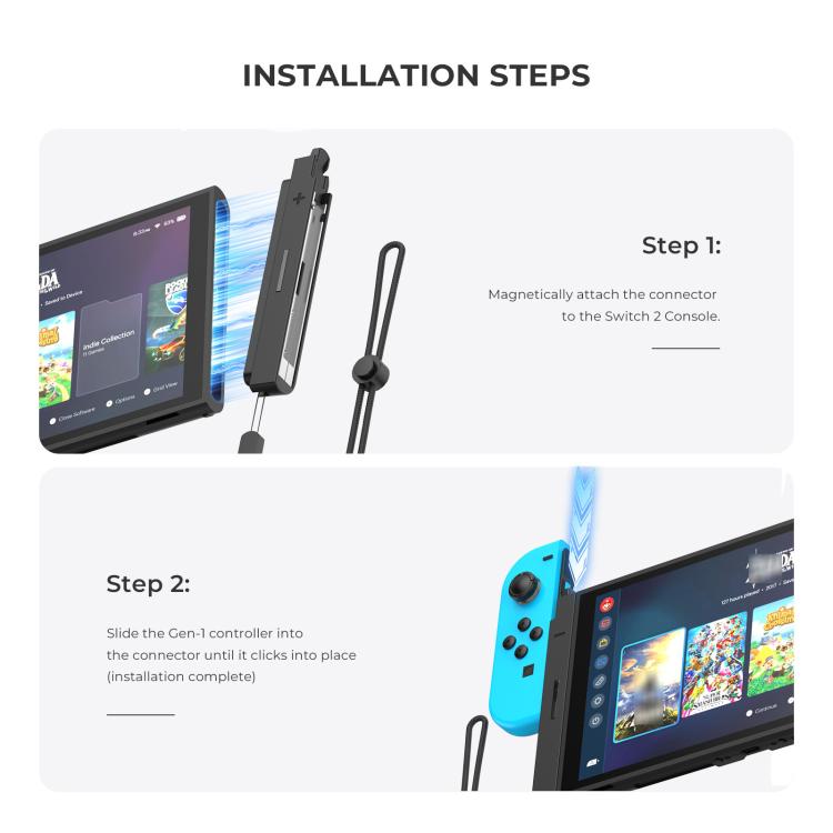 Switch 2 Controller Plug In For Nintendo Switch 1 Joy-Con To Switch 2 Console Adapter Plug & Play ...
