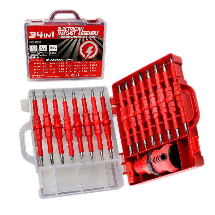 Ratchet Screwdriver Set 34 Piece Ratcheting Screwdriver Set With Bits ...