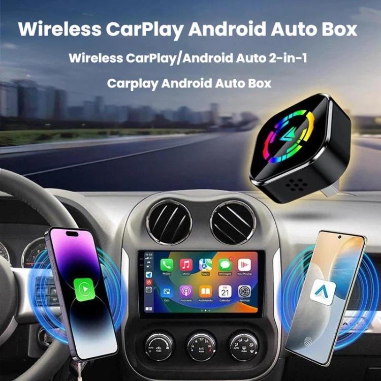 Q1A 2 In 1 Wireless Carplay/AndroidAuto Box Smart Portable In-Car ...