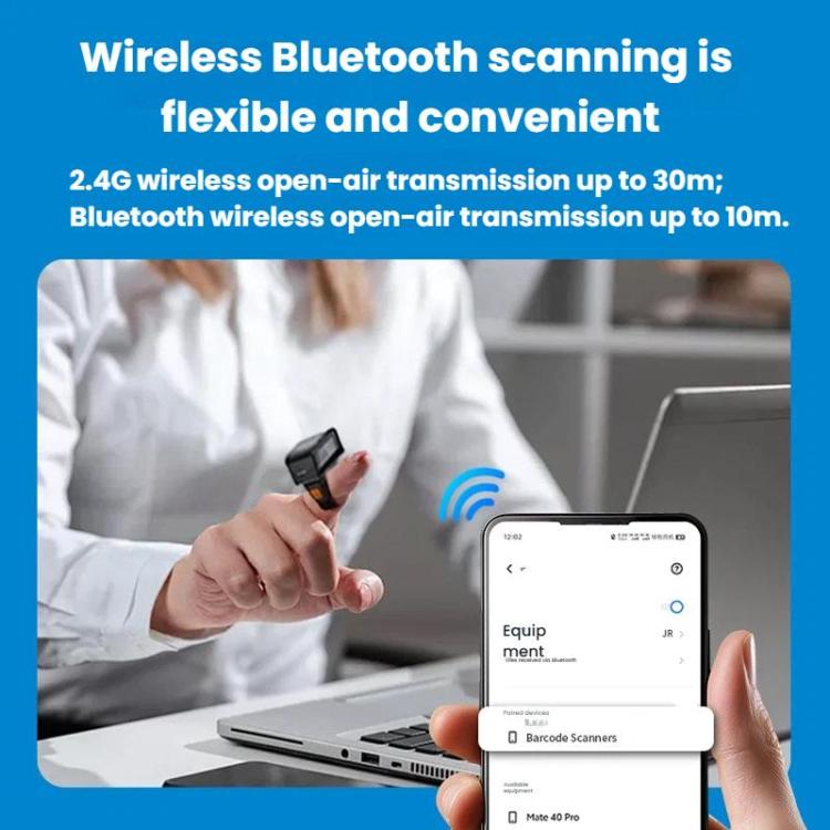 Z01D 2D Ring Bluetooth Scanner Mini Wireless Barcode Scanner For ...
