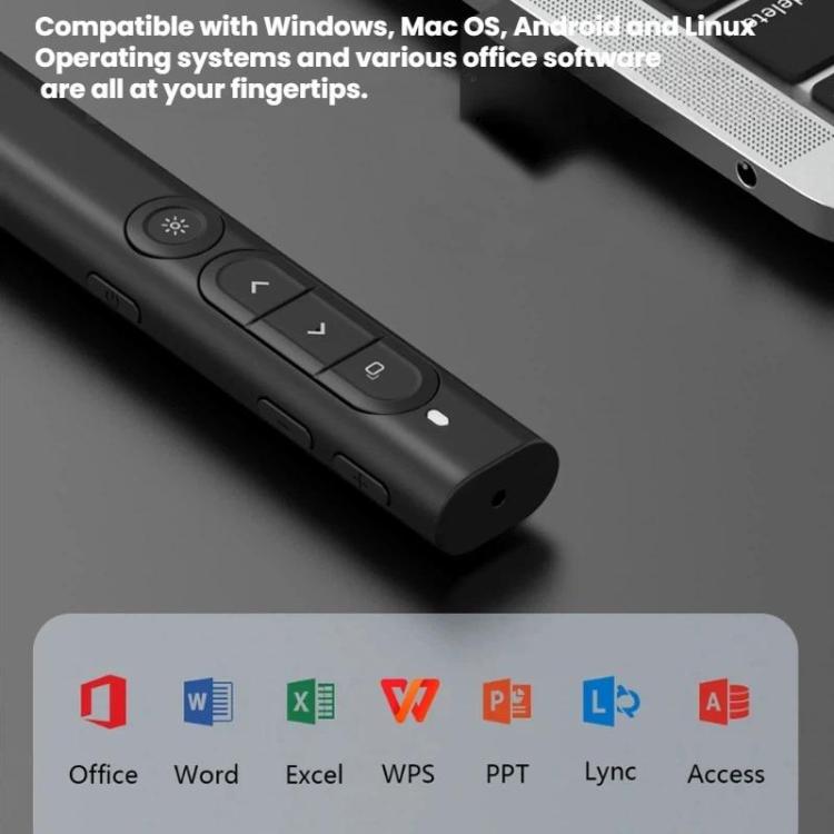 Rechargeable Red Laser Pointer Presentation Remote 100m Wireless Range ...