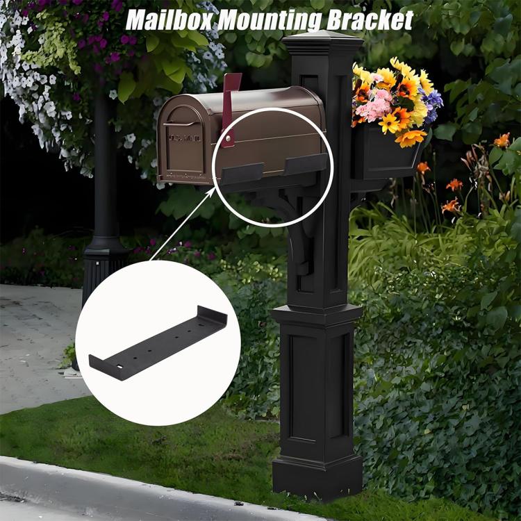 Heavy Iron Mailbox Mounting Bracket Supports Large Mailboxes Up To 8 ...