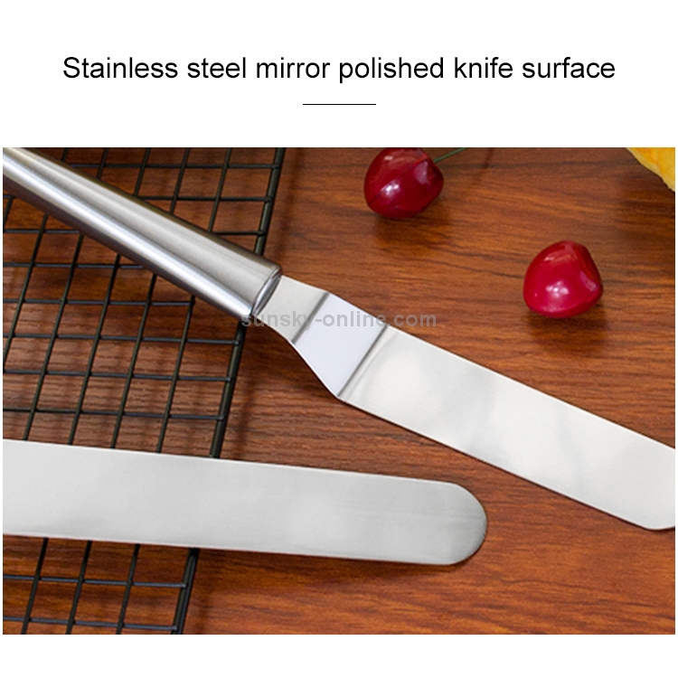 Stainless Steel Cream Spatula Stainless Steel Bell Knife Cake Spatula Baking Scraper Baking Tools(4-Inch Curved Knife)