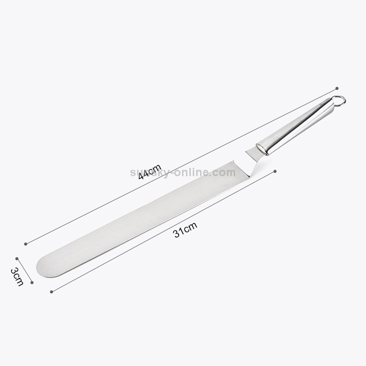 Stainless Steel Cream Spatula Stainless Steel Bell Knife Cake Spatula Baking Scraper Baking Tools(12-Inch Curved Knife)