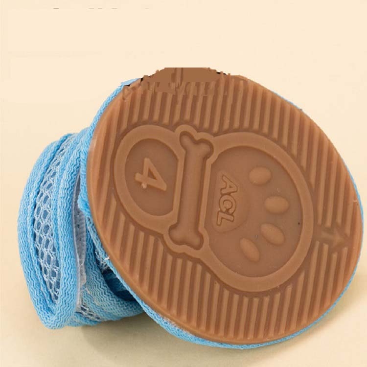 Sandalias antideslizantes para mascotas de malla con fondo de tendón, tamaño: 5: 5,5x6,5 cm (rojo grande) - 4