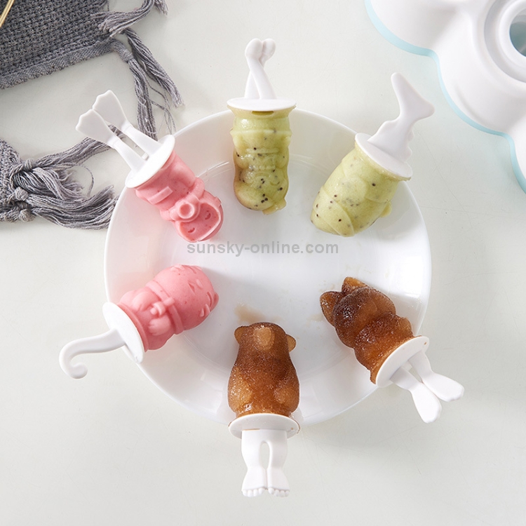 Cartone animato creativo piedi forma silicone cubo di ghiaccio stampo set  famiglia congelato griglia di ghiaccio