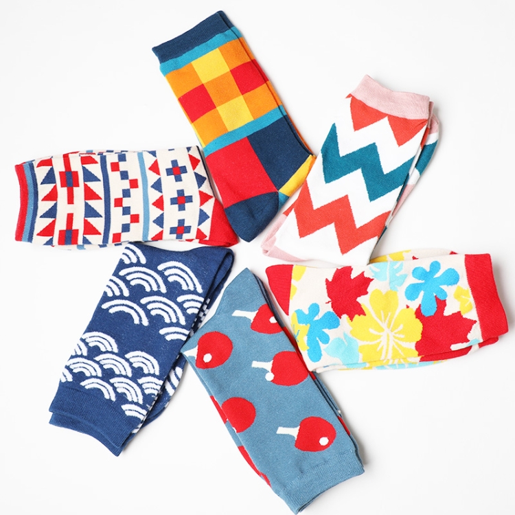 5 Pairs Funny Cute Happy Socks Womens Men Print Casual Harajuku Socks ...