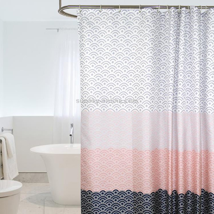 Sunsky Geometric Shower Curtain, Shower Curtain Installation Height