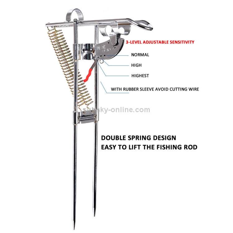 Double Spring Metal Fully Automatic Pole Lifting Bracket Stainless Steel  Fishing Rod Pole Lifter