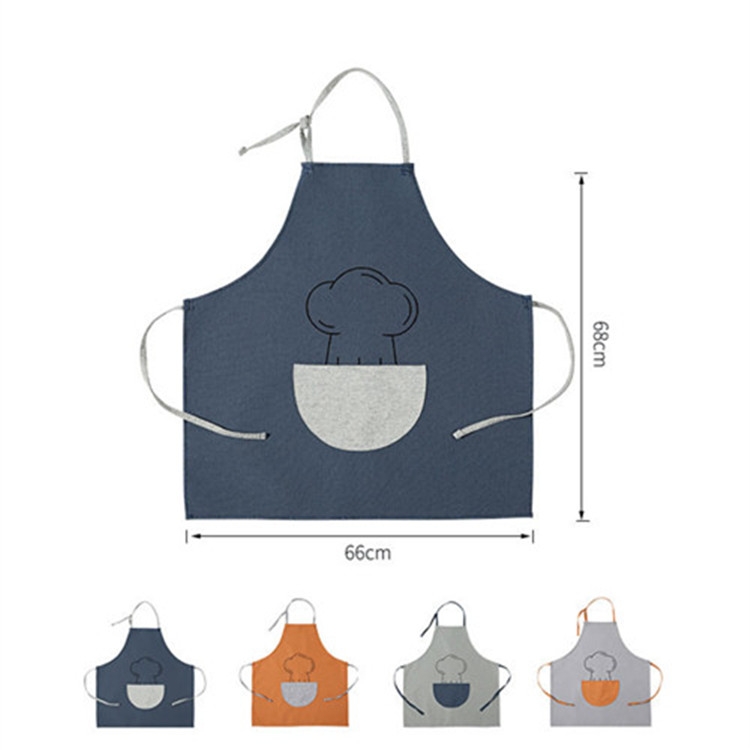 USA cry Ewell Antifouling Oil-proof Thick Cooking Apron Painting Work Clothes with  Semicircle Pocket(Navy)
