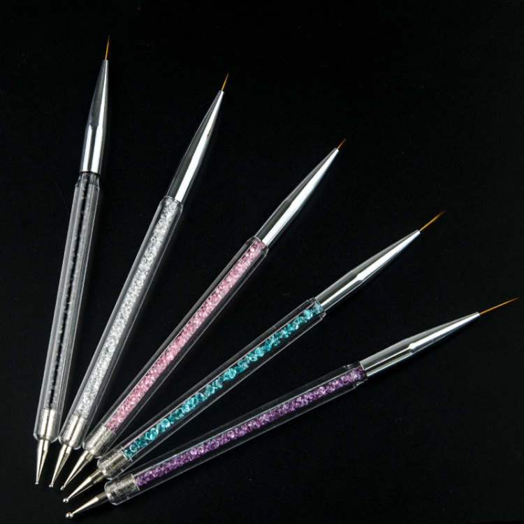 Nail Art Dotting Pen Acrílico Rhinestone Cristal UV Gel Pintura Manicura Herramienta Dibujo Liner Flor Cepillo Decoración - 1