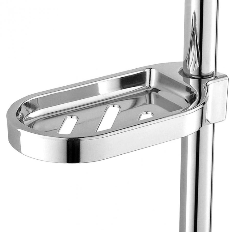 ABS Plastic Soap Dish Holder  Adjustable Bathroom Shower Rod Slide Soap Pallet 