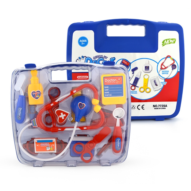  Shiker Juguete de simulación para niños, juguete de médico de  familia, mini medidor de presión arterial, juego de roles médicos,  estetoscopio, juguete educativo de aprendizaje para niños, color azul :  Juguetes