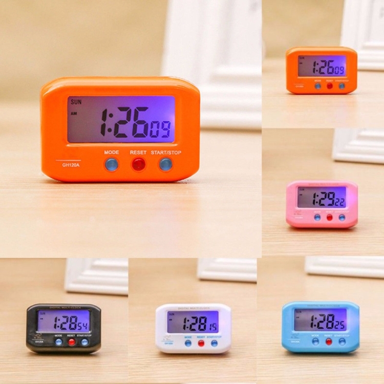 VONKY Mini Horloge LED Écran Chevet 24H Électronique Numérique Horloges en  Plastique Batterie Exploité Ménage Poche Bureau Calendrier Bleu 