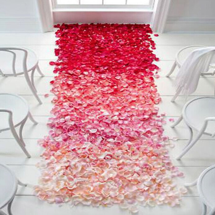 1000Pcs Red Fake Silk Rose Petals Leaves Wedding Flower Party Wedding Decoration 