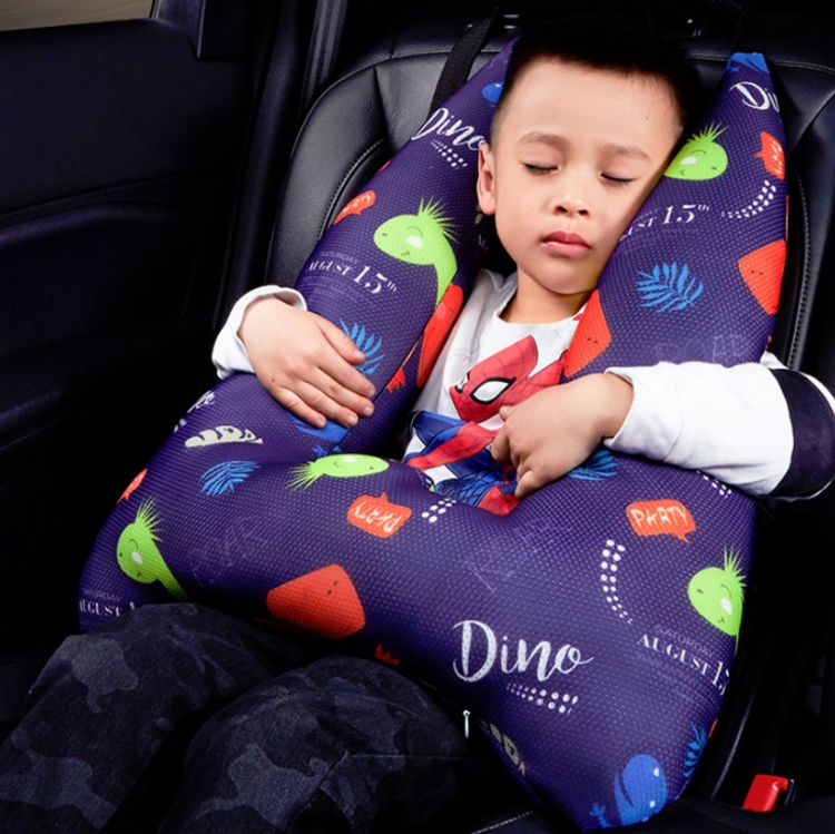 Oreiller de couchage pour voiture Oreiller pour le cou pour enfant Ceinture  de sécurité pour accessoires de voiture Couleur aléatoire