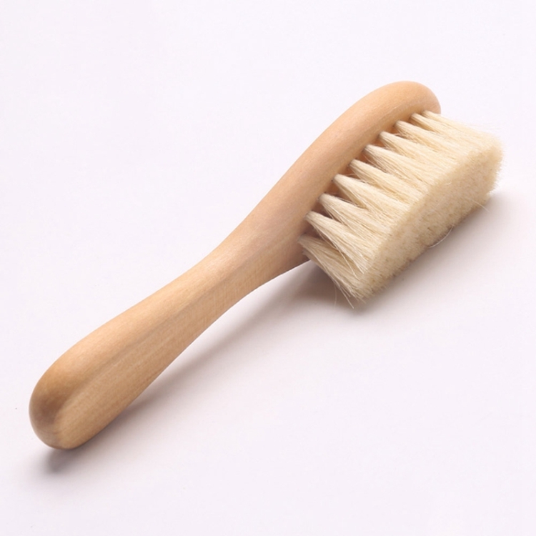 Brosse § Peigne § Masseur en bois et en laine naturelle pour bébé