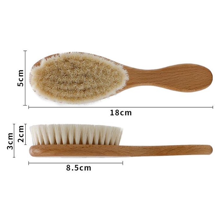 bébé soins Pure laine naturelle bébé brosse peigne bébé brosse à cheveux  brosse à cheveux infantile peigne tête masseur P31B