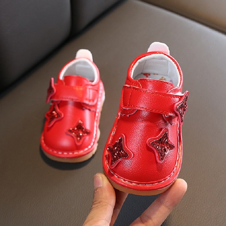 Sunsky Chaussures Bebe A Fond Souple Pour Filles Printemps Et Automne Chaussures Simples En Cuir Chaussures De Princesse Taille 17 Metres Rouge