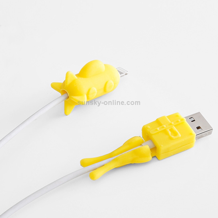 2 PCS Anti-fracture Data Cable Protective Cover for Apple Data Cable, Color:Yellow 2 PCS Anti-fracture Data Cable Protective Cover for Apple Data Cable, Color:Yellow