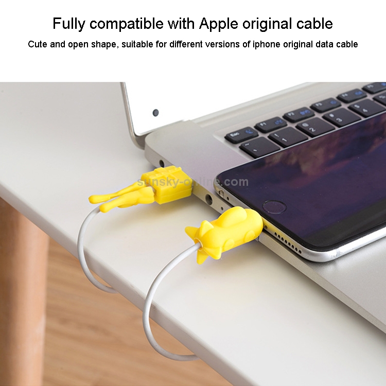 2 PCS Anti-fracture Data Cable Protective Cover for Apple Data Cable, Color:Yellow 2 PCS Anti-fracture Data Cable Protective Cover for Apple Data Cable, Color:Yellow
