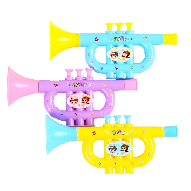Jouet de musique d'enfants de trompette en plastique de dessin animé mignon  de 3 PCS