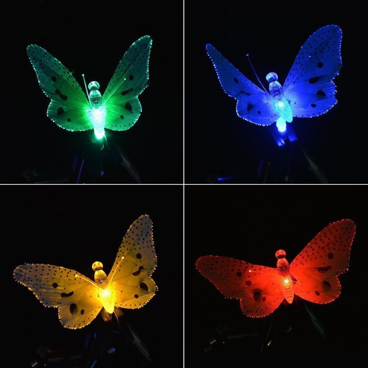 Solarbetriebene Schmetterling Fiber Optic Fairy String Wasserdichte  Weihnachten Outdoor Garden Holiday Lights, Größe: 5m 20LEDs