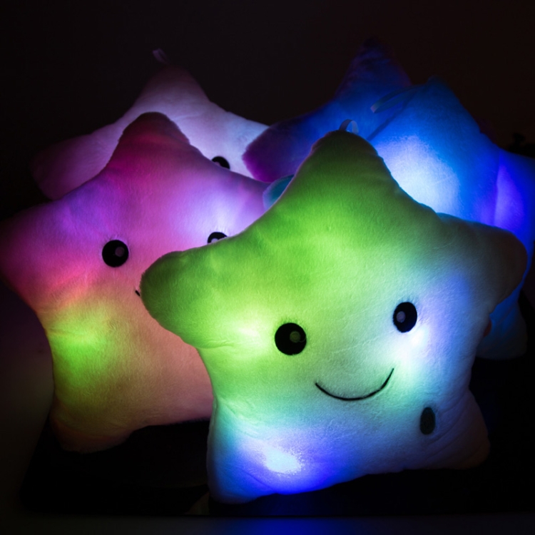 Colorful Luminous Stars Pillow Cushion Plush Toy Doll(Blue)