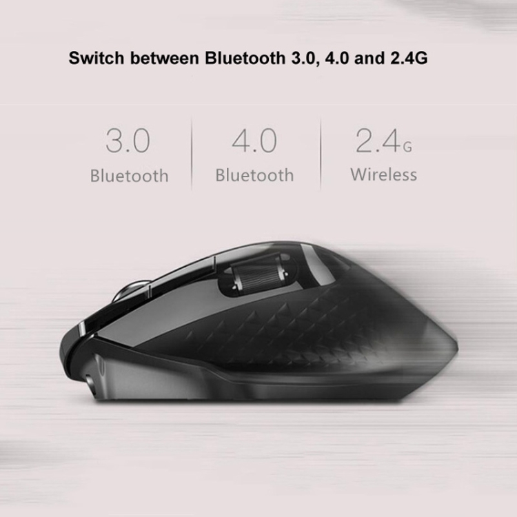 Rapoo MT750 Pro 3200 DPI Bluetooth Wireless Mouse Gaming Laptop Ratón de mano grande, compatible con carga inalámbrica Qi (negro) - 3