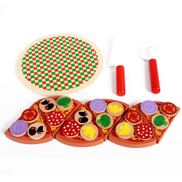 Pizza Wooden Toys Food Cooking Simulation Children Kitchen Pretend Play