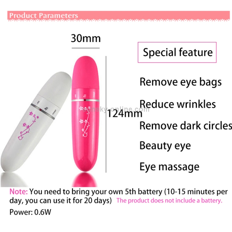 2 PCS Mini Electric Portable Eye Massager Eye Care Beauty Instrument(Pink)