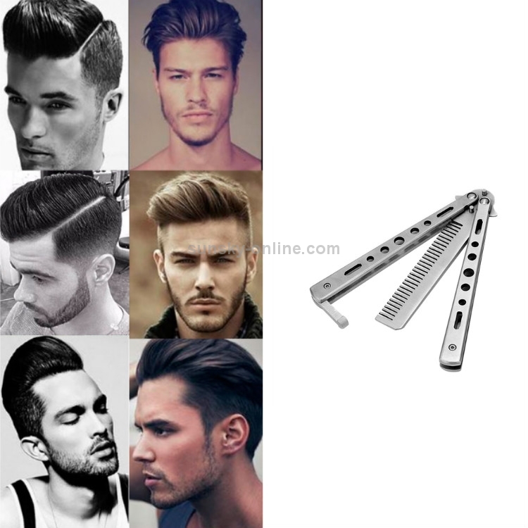 Salon Stainless Steel Butterfly Practice Comb (Uncut) – A Safe and Stylish Grooming Tool for Hair Professionals and Enthusiasts in Classic Silver