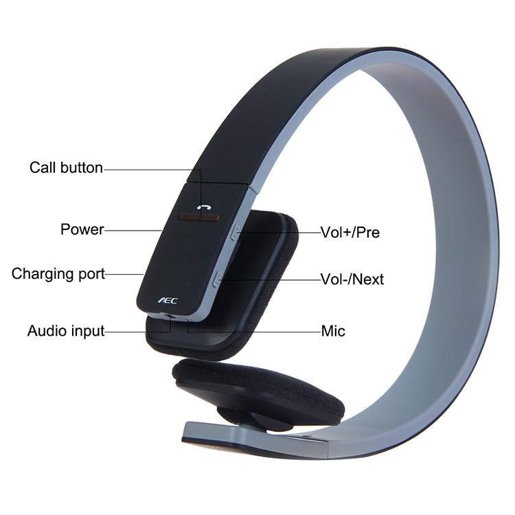 AEC BQ618 Smart Wireless Bluetooth Stereo Handsfree Earphone with Microphone, Support 3.5mm for Phone / Tablet / PSPs(Black) AEC BQ618 Smart Wireless Bluetooth Stereo Handsfree Earphone with Microphone, Support 3.5mm for Phone / Tablet / PSPs(Black)