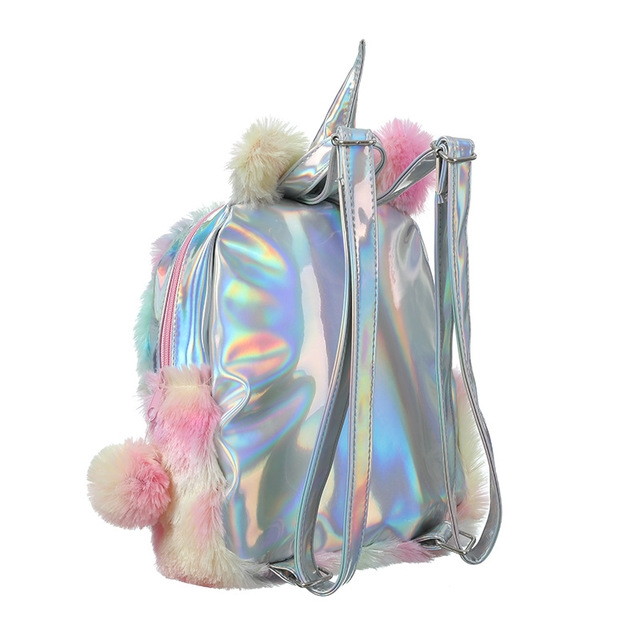 Rainbow Unicorn School Bag Fluffy Unicorn Backpacks Unicorn