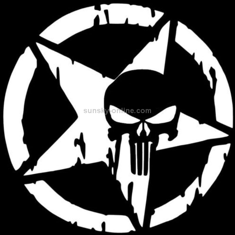 10 PCS The Punisher Schädel Autoaufkleber Pentagramm Vinyl