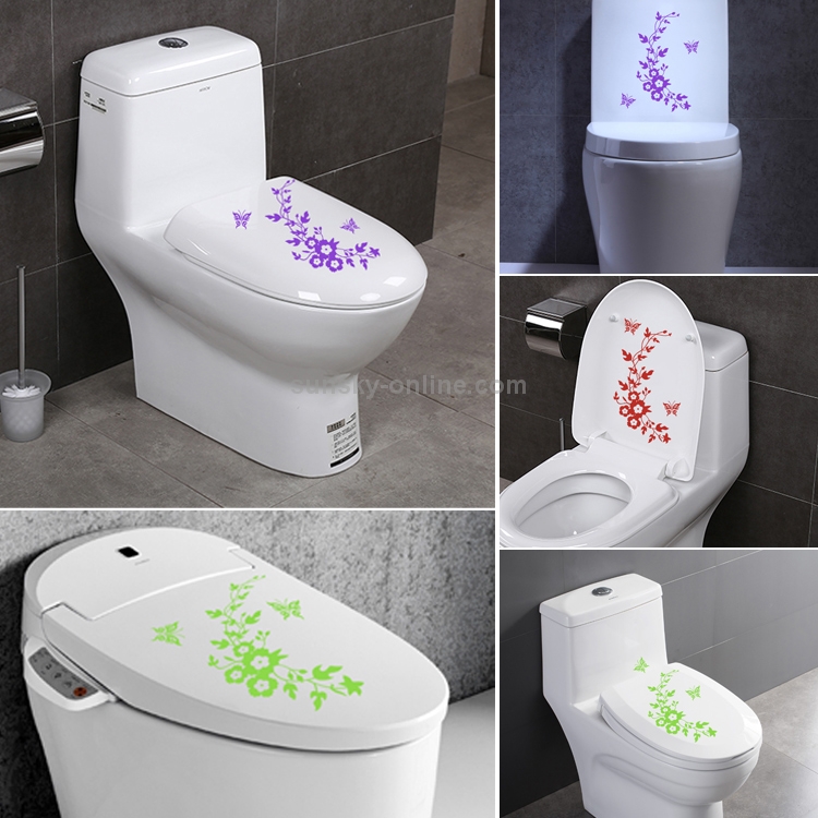 10 Pz Farfalla Fiore Vite Bagno Bagno Adesivi murali Decorazione Della Casa  Decorazione della carta da parati Decalcomanie murali per water Sticker  decorativo (blu)