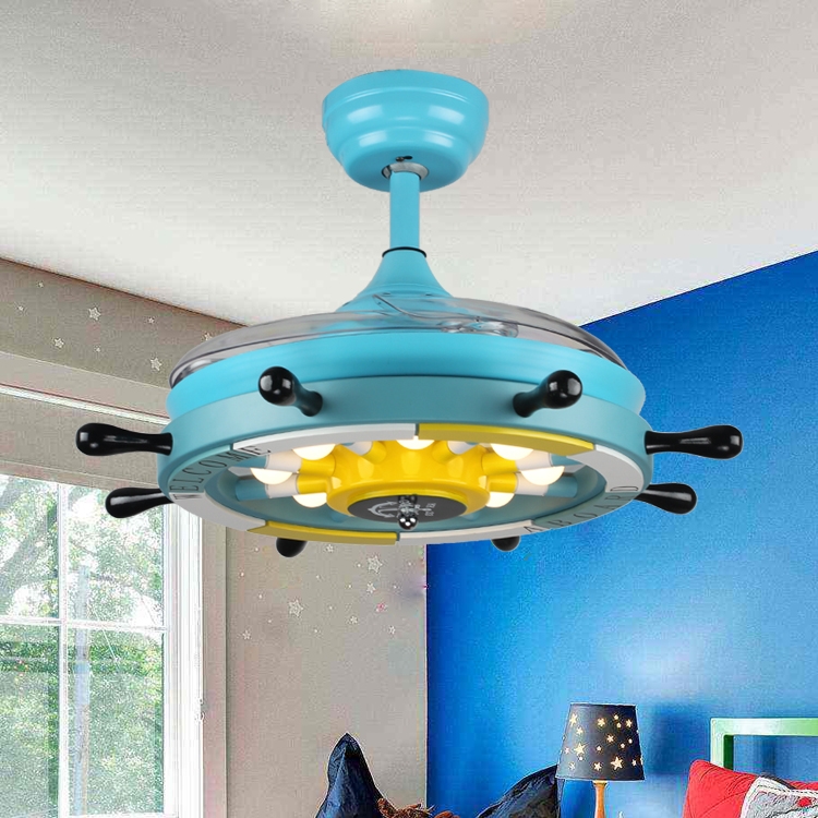 Ventilador de timón creativo Luz para dormitorio infantil Ventilador de  techo pequeño invisible con atenuación de 3 engranajes (42 pulgadas S de