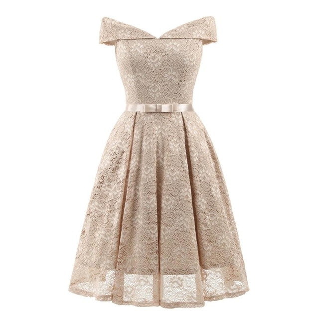 beige dress for graduation