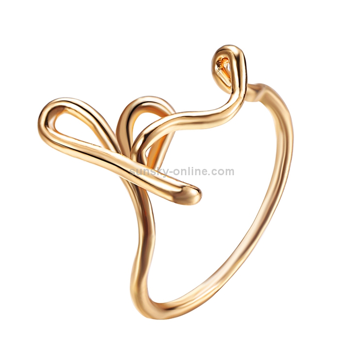 Letter K Diamond Ring in Rose Gold – ByCanary