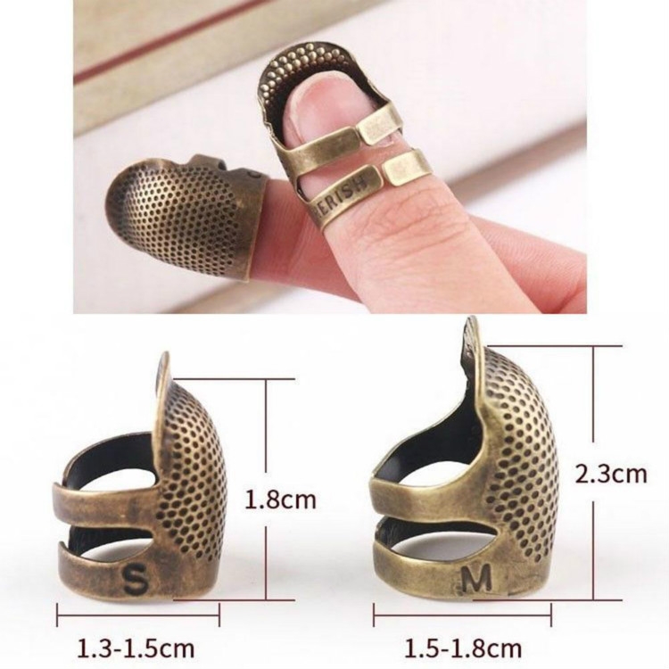 6 Pieces Sewing Thimble Finger Protector,adjustable Metal Finger Protector  For Sewing Embroidery Ne